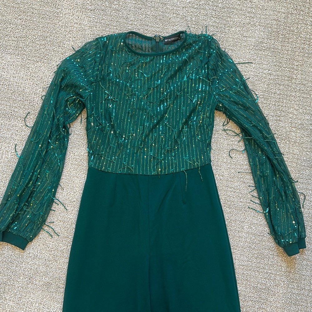 NWT green sequenced jump suit - size medium
